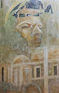 11 MASQUE ET PALAIS 74 X 116 Huile sur toile lin technique Van Eyck